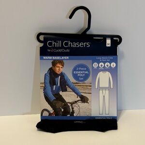 Cuddl Duds Warm Baselayer 2-Piece Set Boys M 8-10 New Black